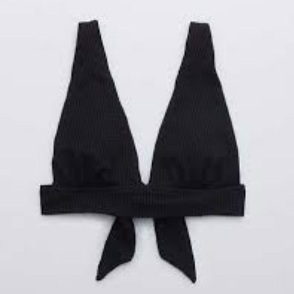 Aerie NWT Shine Tie Longline Triangle Bikini Swim Top